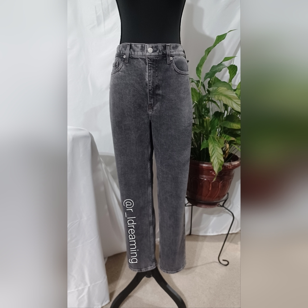 NWT Banana Republic High Rise Straight Fit Jeans Size 30 In Black Wash